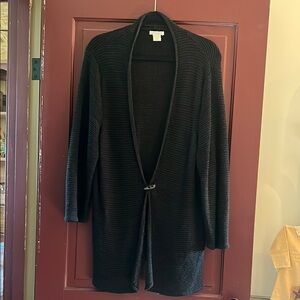 Black Open-Front Women's Sweater